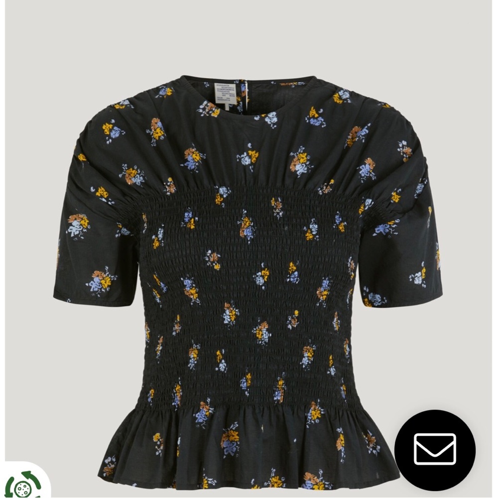 Baum and Pfedgarten Black Floral Bouse